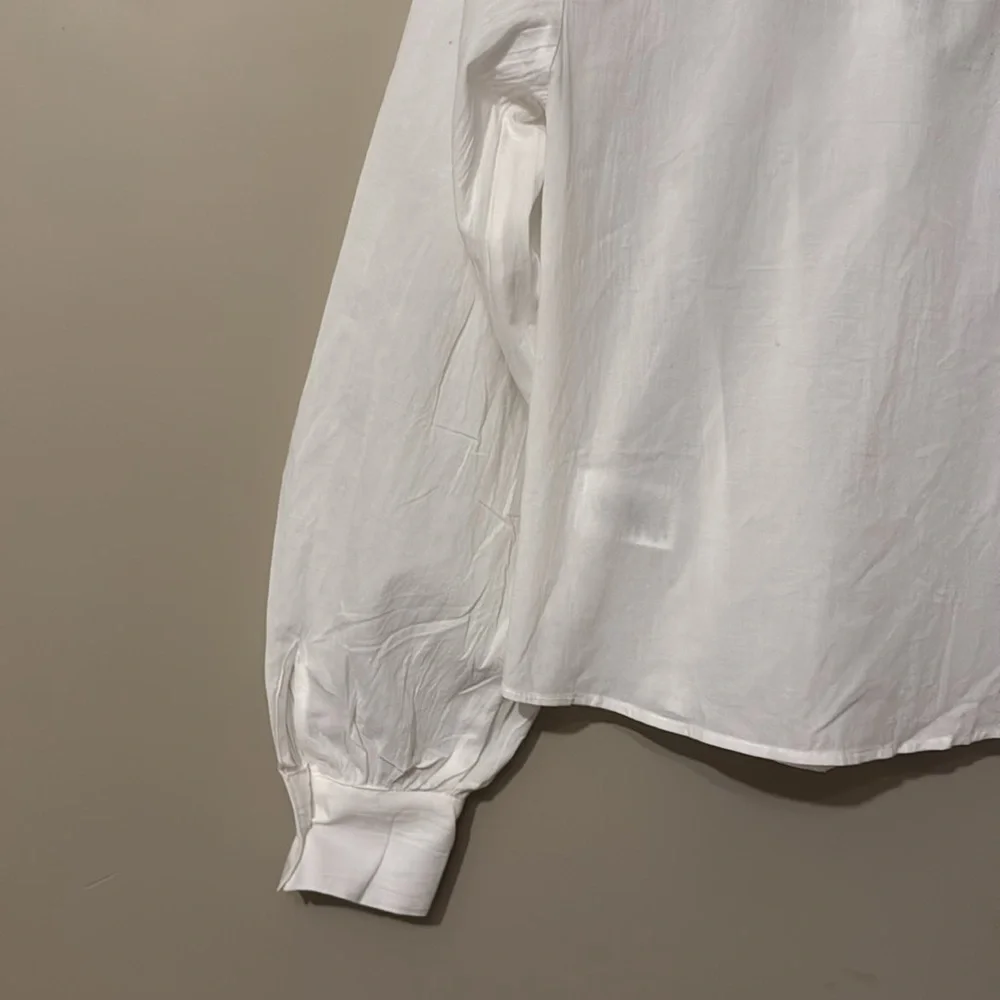 NWT- Joe’s Pleated Long Sleeve Button-Up Shirt, White, XS - Picture 11 of 12